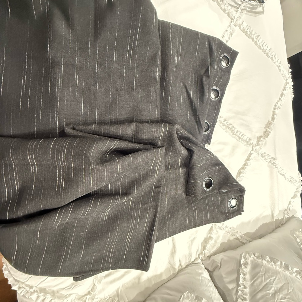 Black with white lines Curtains..1 pair for a window..37x84 measurements